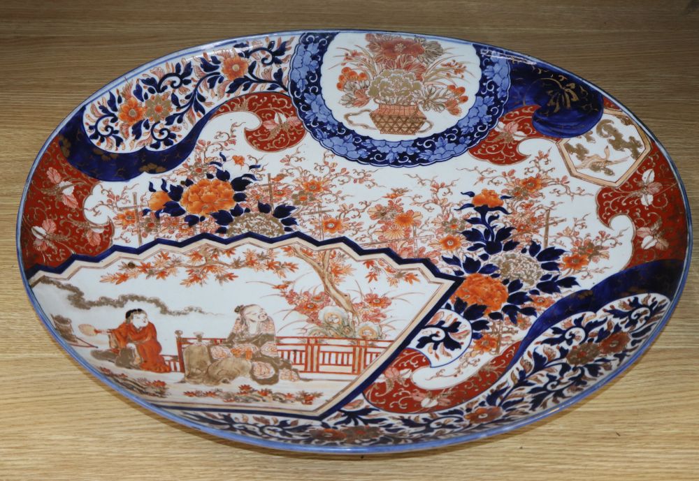 An Imari oval charger, width 62cm